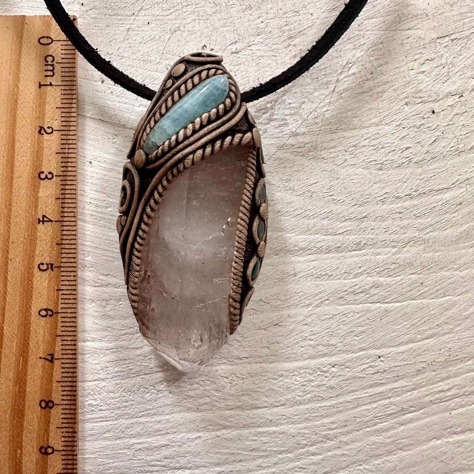 Clear Quartz and Aquamarine Necklace - FairyGardenGlow