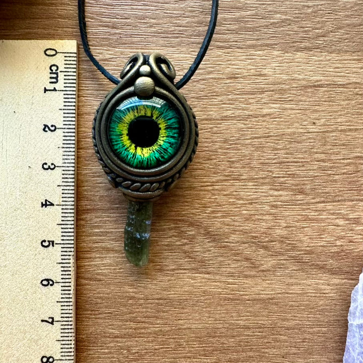 Moldavite Eye Necklace - FairyGardenGlow