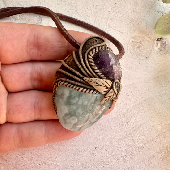 Natural gemstone necklace for clarity and emotional growth