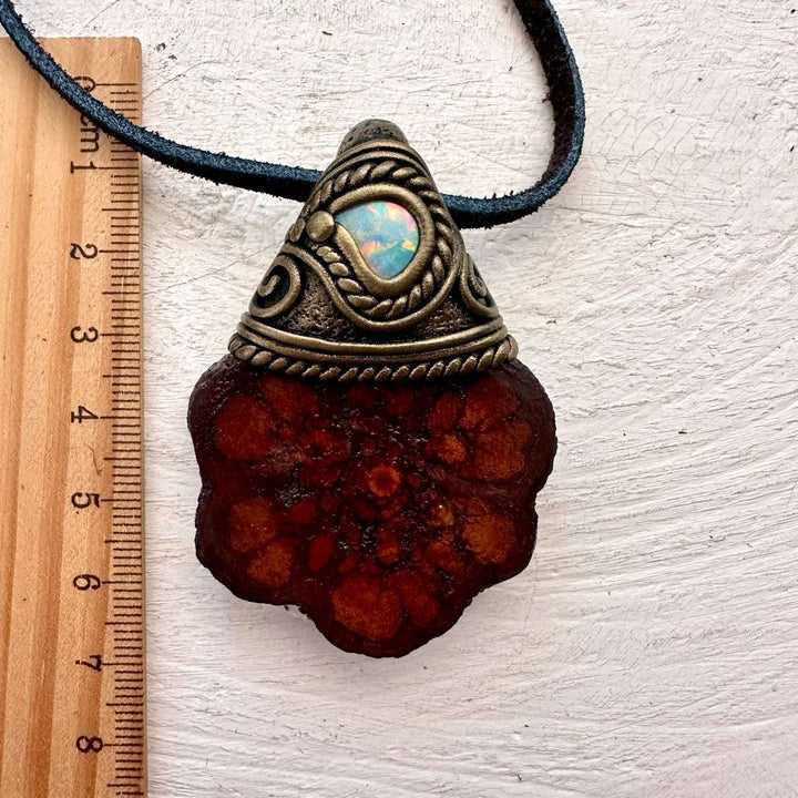 Ayahuasca and Australian Opal Necklace - FairyGardenGlow