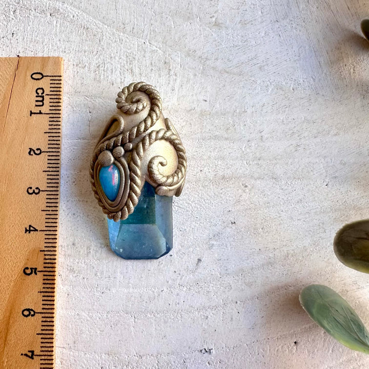 An enchanting spiritual gemstone necklace inspired by clarity, intuition, creativity, positivity and spiritual connection. A unique handmade crystal talisman for meditation, energy work, intention setting and everyday wear.