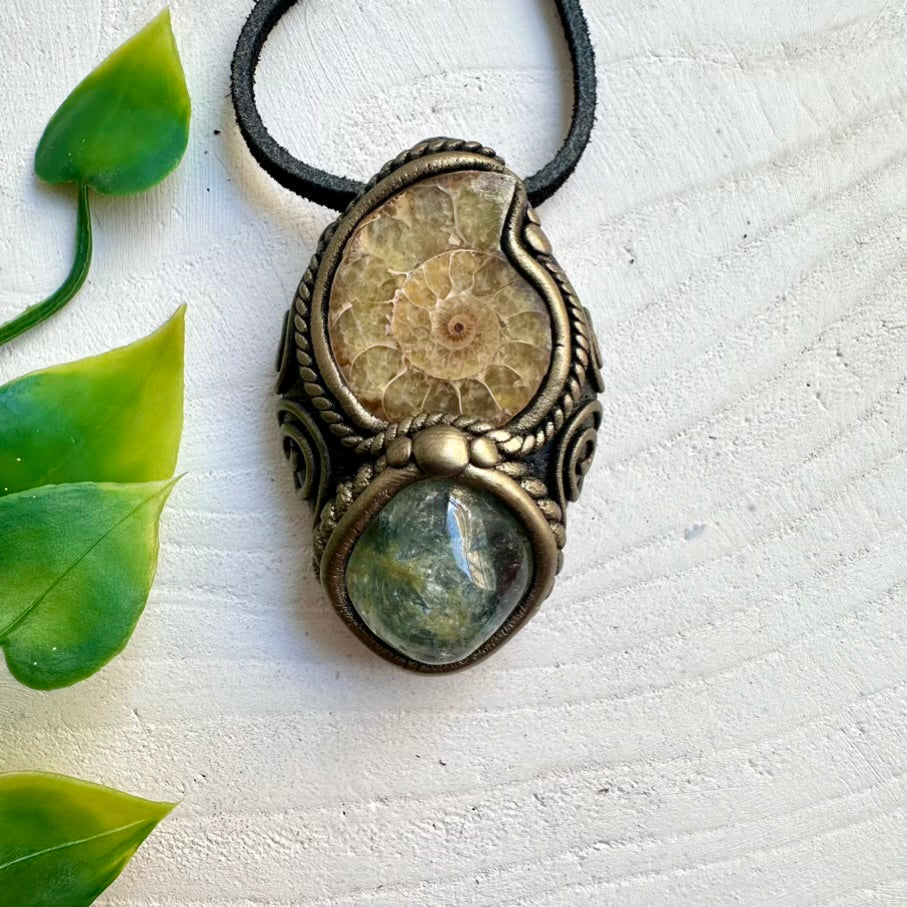 Ammonite and Topaz Necklace