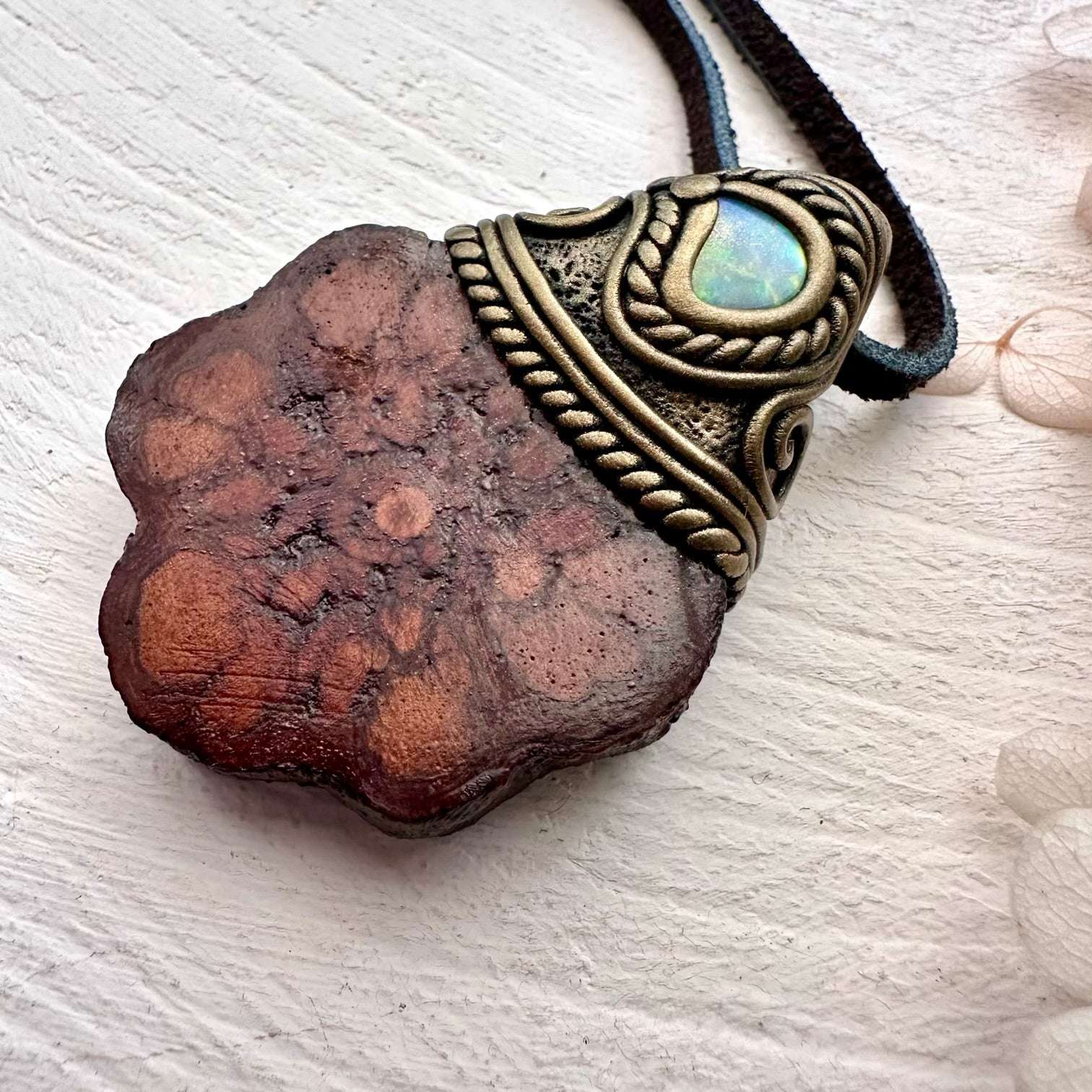 Ayahuasca and Australian Opal Necklace - FairyGardenGlow