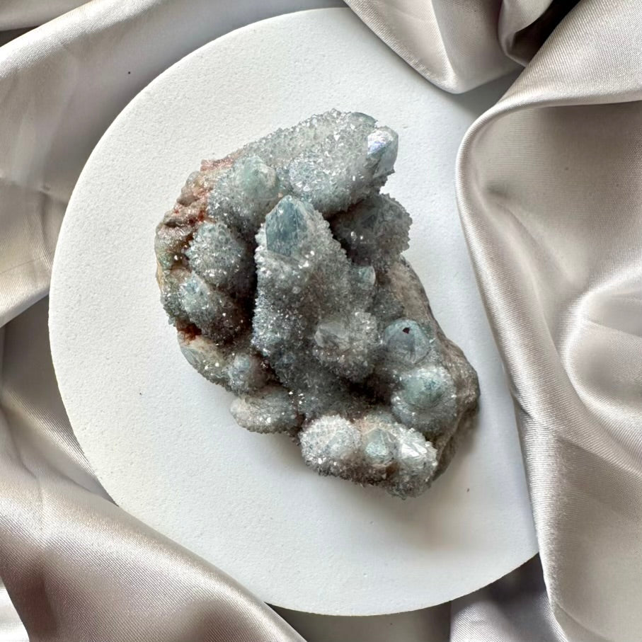 Aqua Aura Spirit Quartz Cluster - L / Unique - FairyGardenGlow