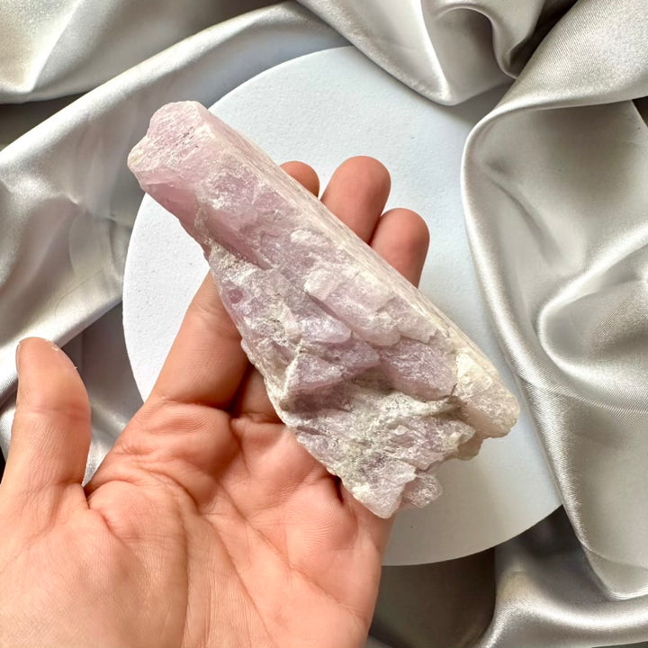 Raw Kunzite Crystal / Large - Unique - FairyGardenGlow