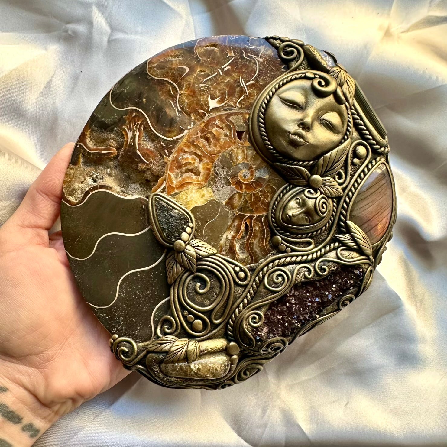 Goddess Meditation Enchanter Tool, Handmade Goddess Spiritual Tool, Crystal Home Decor - FairyGardenGlow