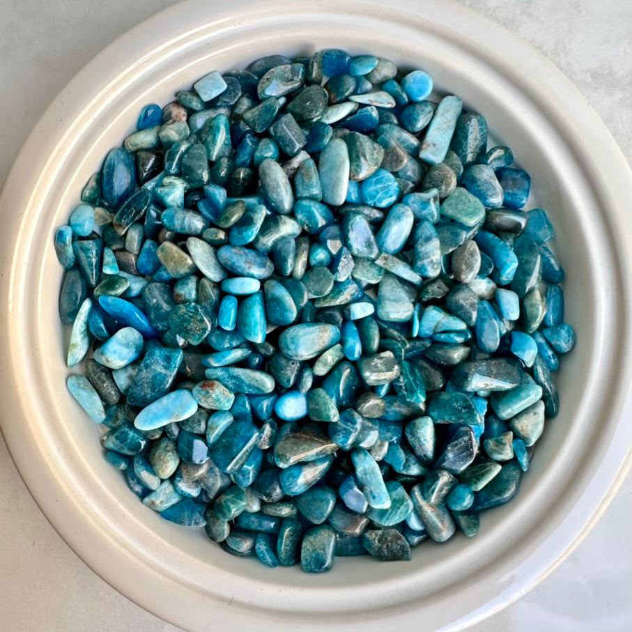 Natural blue apatite chips lot from Madagascar