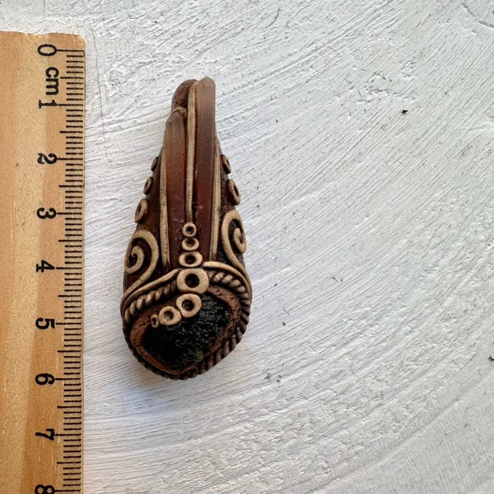 Red Quartz and Moldavite Healing Crystal Necklace FairyGardenGlow