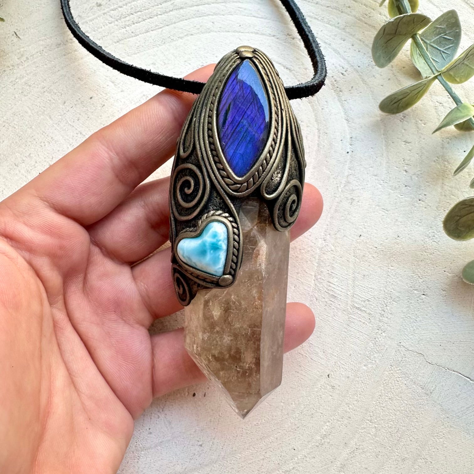 Healing crystal necklace talisman for emotional balance and clarity
