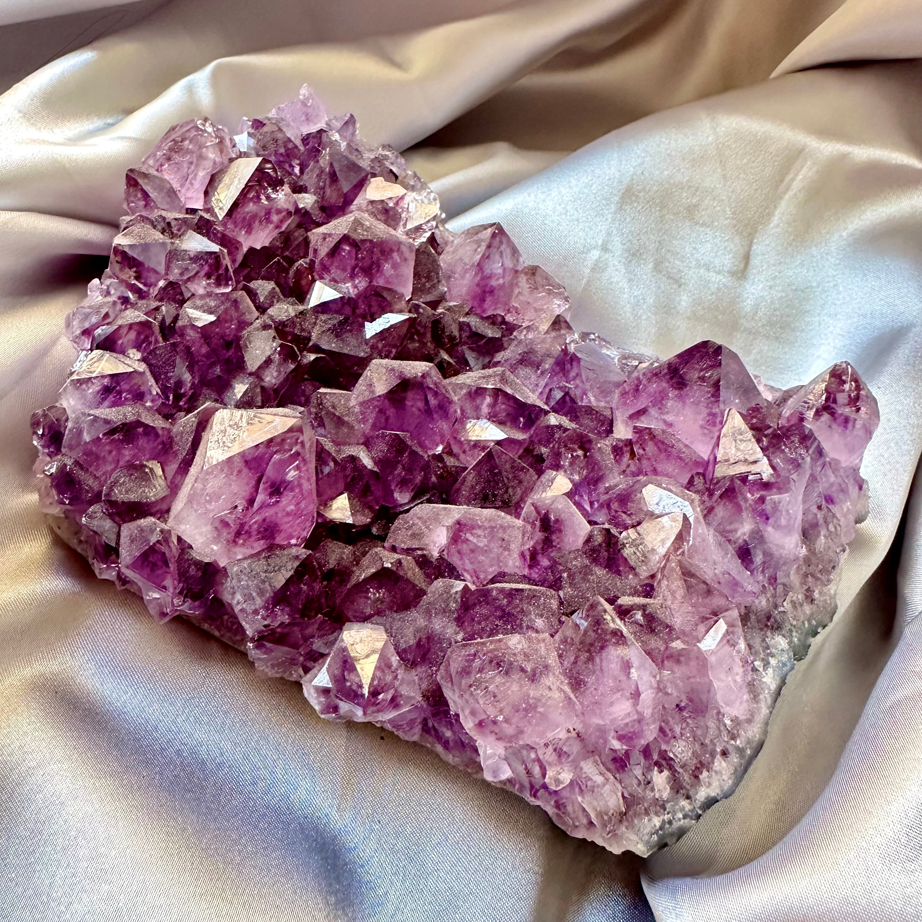 Large Amethyst Cluster - Brazilian Amethyst - Unique - FairyGardenGlow