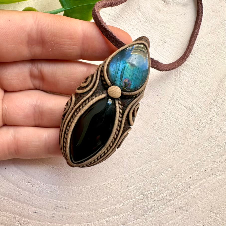 Labradorite and Black Onyx Necklace