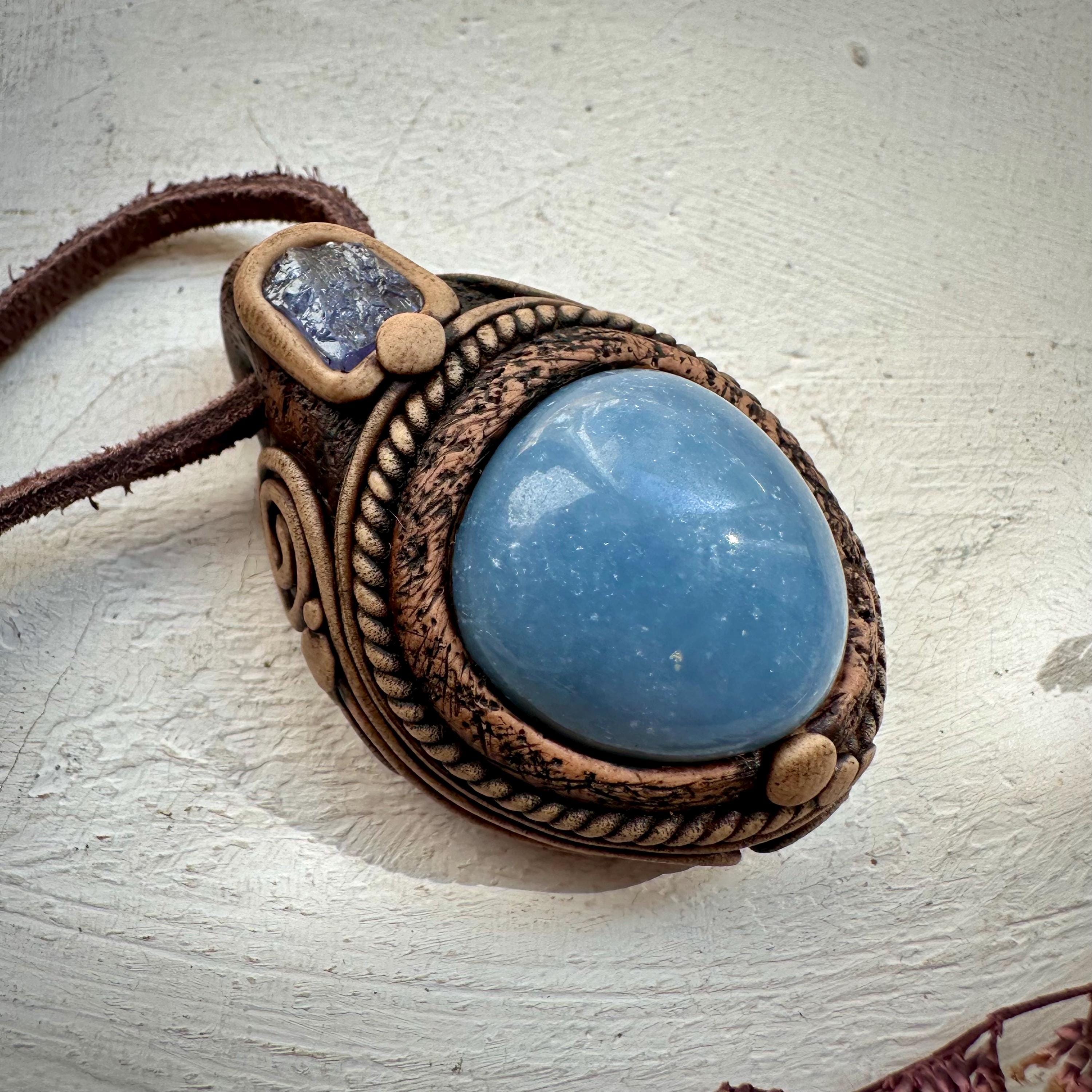 Angelite and Tanzanite Necklace - FairyGardenGlow