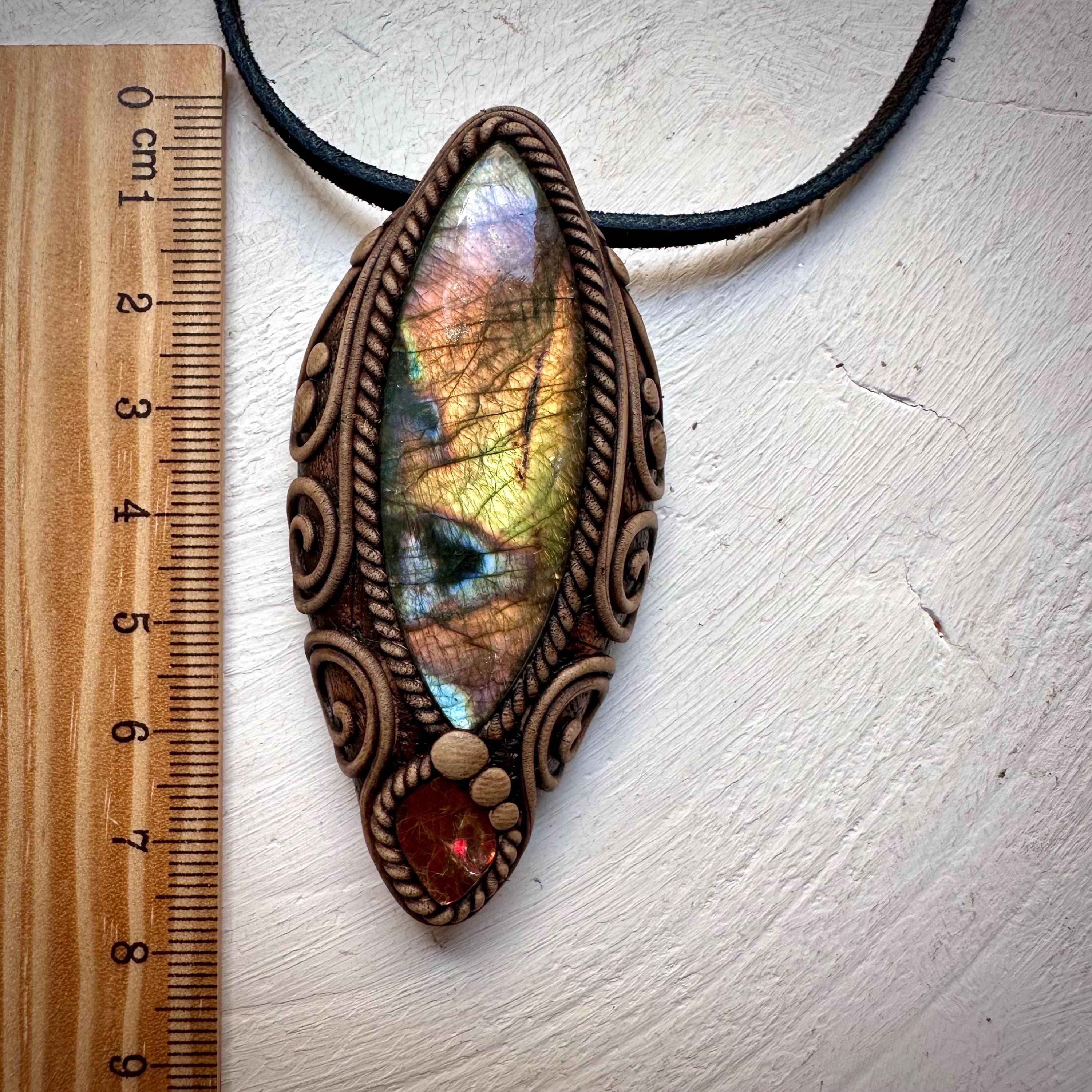 Labradorite and Ammolite Necklace - FairyGardenGlow