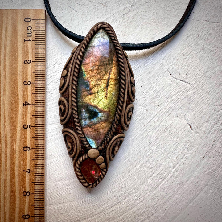 Labradorite and Ammolite Necklace - FairyGardenGlow