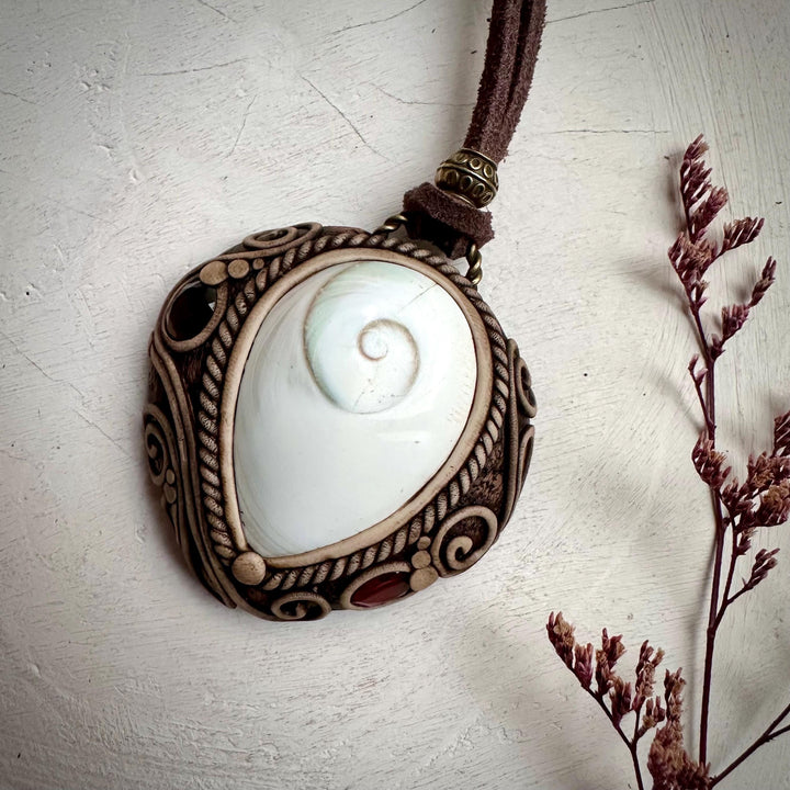 Shiva Eye Red Garnet and Smoky Quartz Necklace - FairyGardenGlow