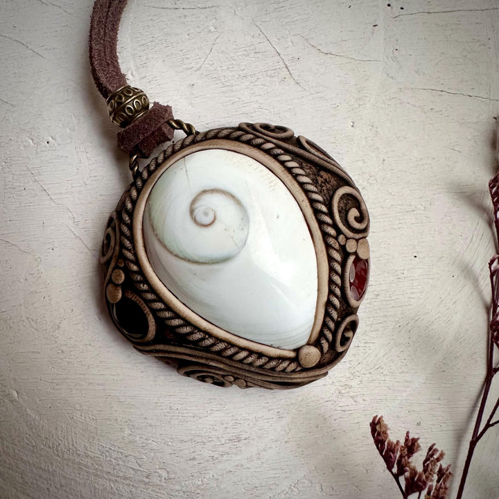 Shiva Eye Red Garnet and Smoky Quartz Necklace - FairyGardenGlow