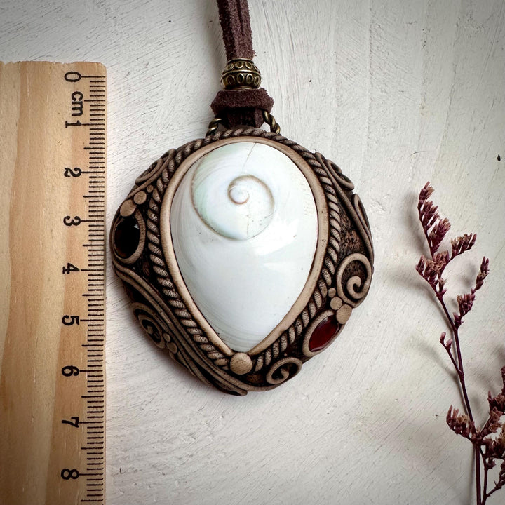 Shiva Eye Red Garnet and Smoky Quartz Necklace - FairyGardenGlow