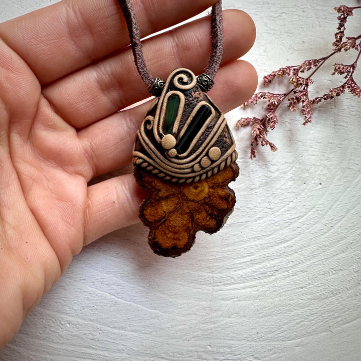 Ayahuasca Vine Blue and Green Tourmaline Necklace - FairyGardenGlow