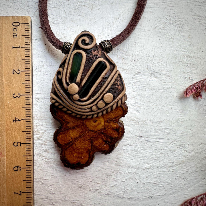 Ayahuasca Vine Blue and Green Tourmaline Necklace - FairyGardenGlow