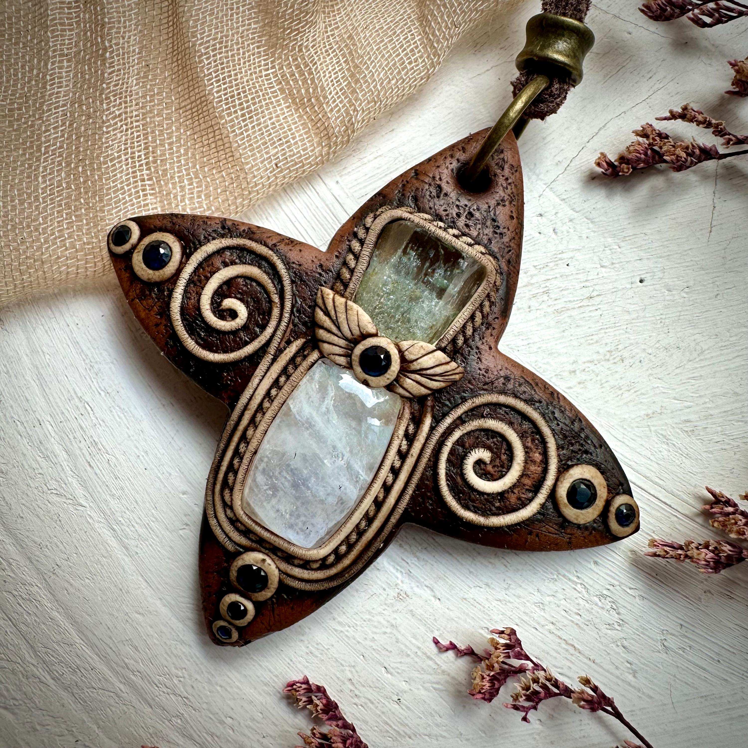 Moonstone with Aquamarine and Blue Sapphire Necklace - FairyGardenGlow