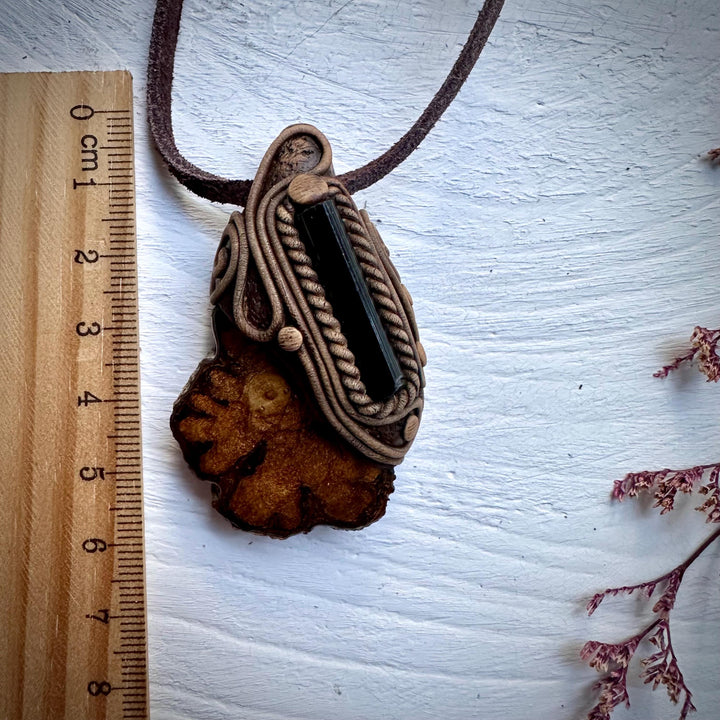 Ayahuasca Vine and Green Tourmaline Necklace - FairyGardenGlow