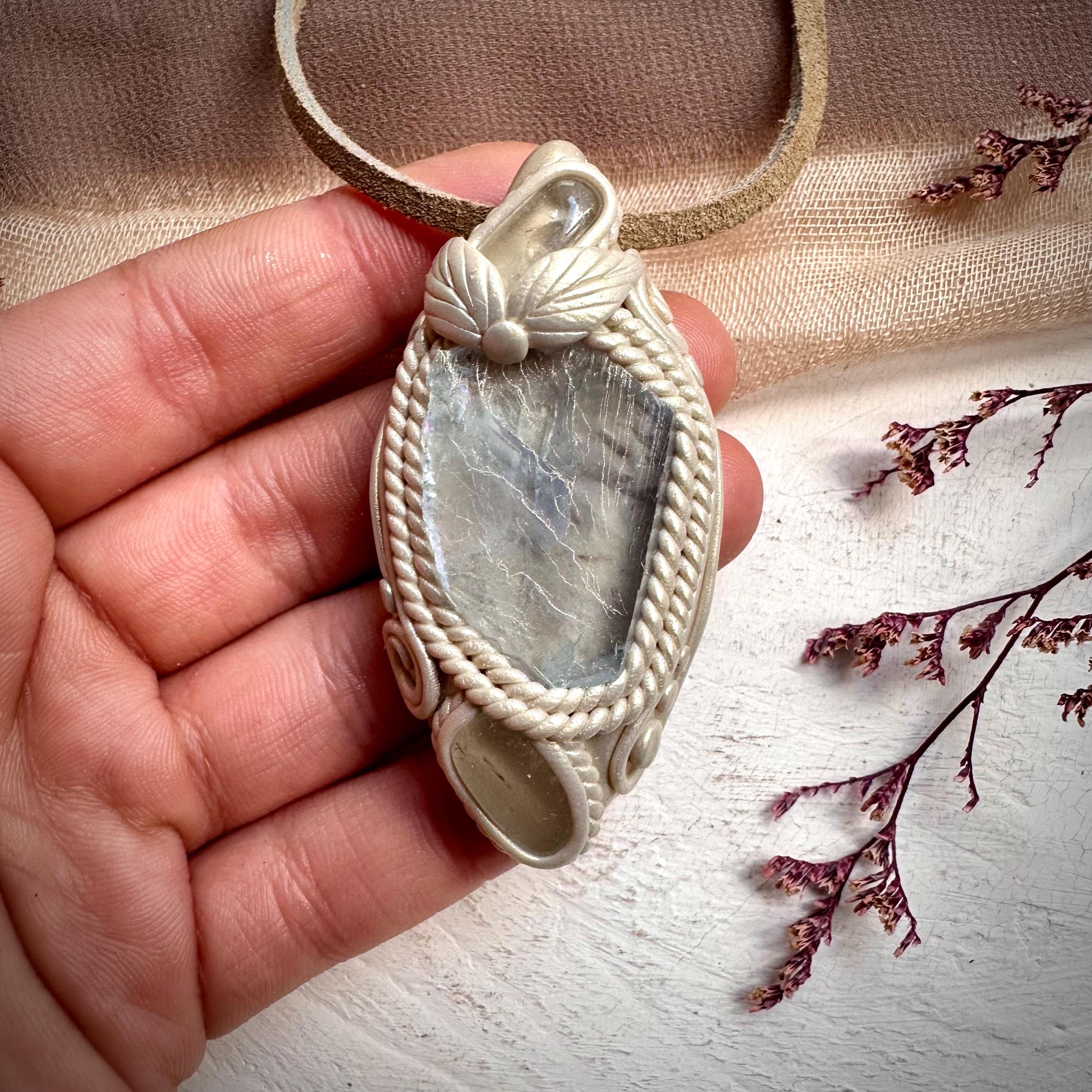 Light Blue Fluorite and Clear Topaz Necklace - FairyGardenGlow