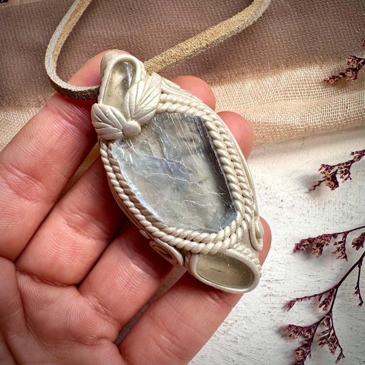 Light Blue Fluorite and Clear Topaz Necklace - FairyGardenGlow