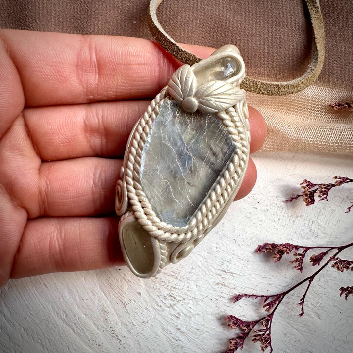 Light Blue Fluorite and Clear Topaz Necklace - FairyGardenGlow