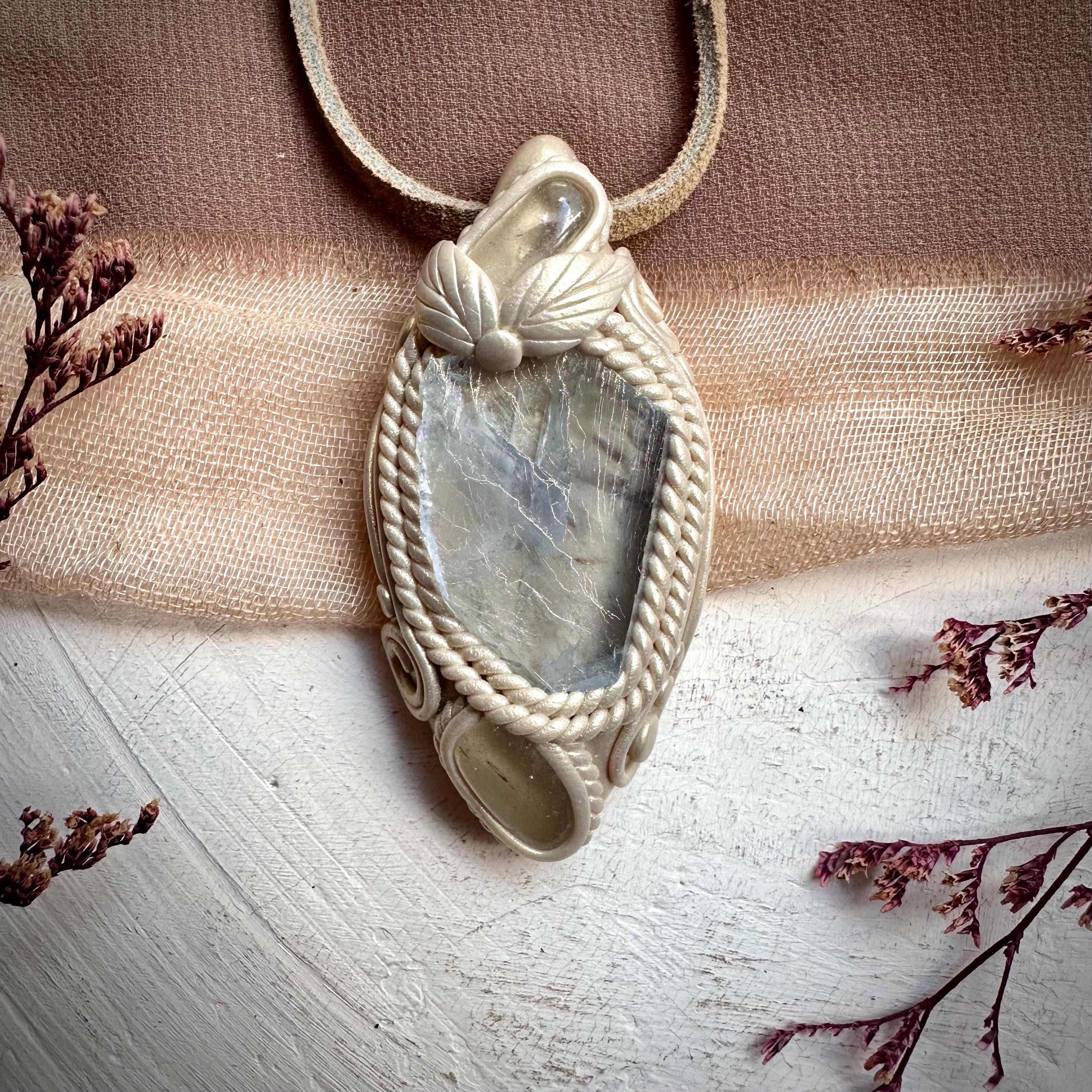 Light Blue Fluorite and Clear Topaz Necklace - FairyGardenGlow