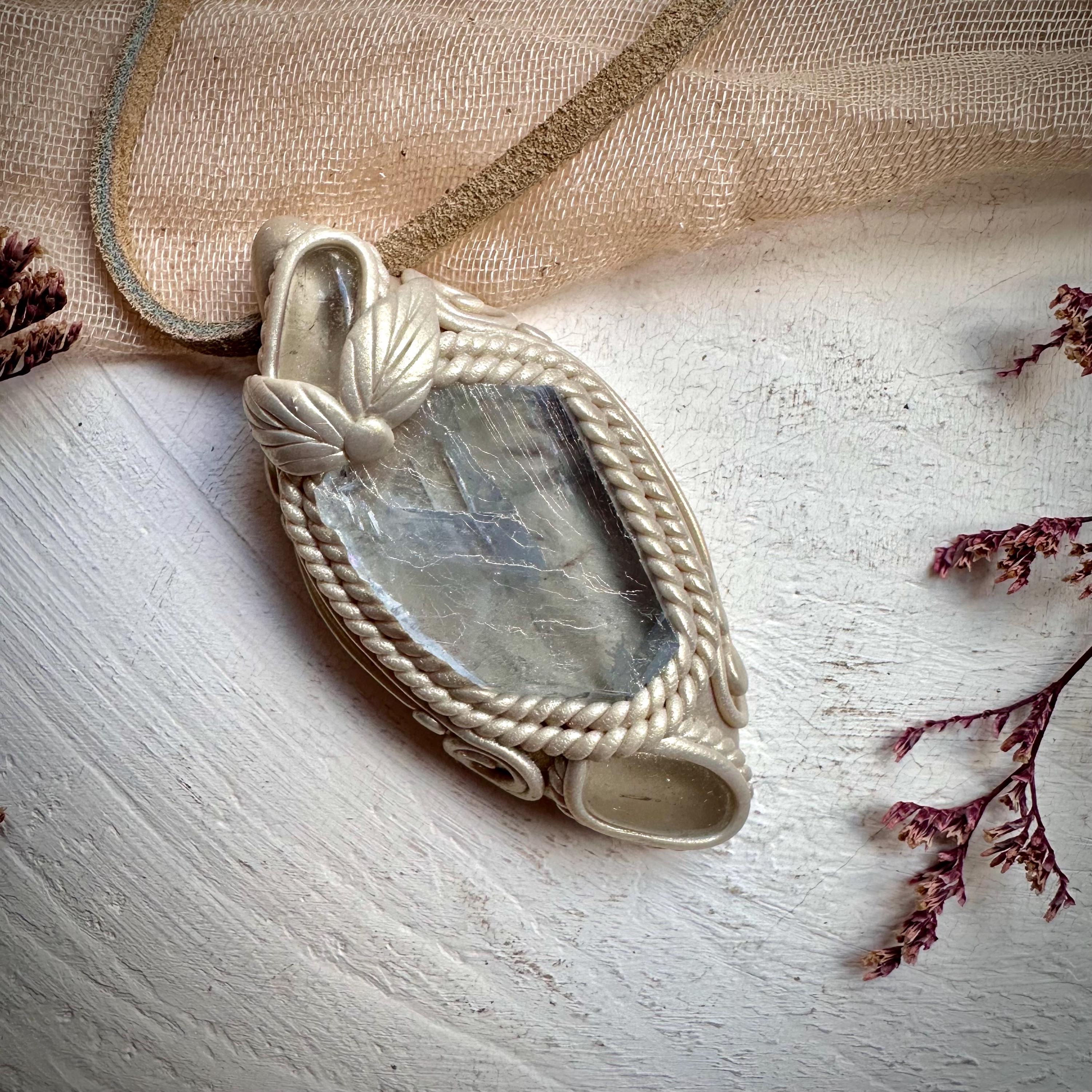 Light Blue Fluorite and Clear Topaz Necklace - FairyGardenGlow