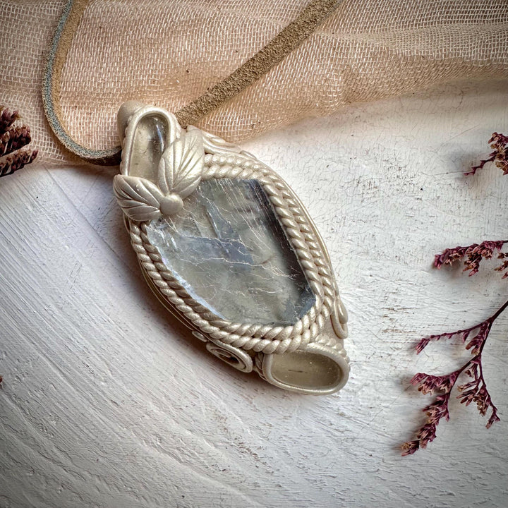 Light Blue Fluorite and Clear Topaz Necklace - FairyGardenGlow