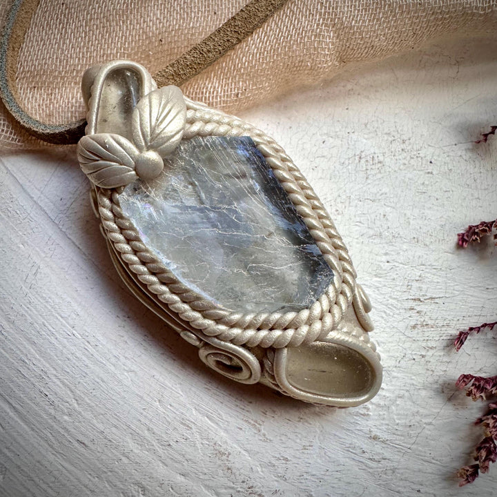 Light Blue Fluorite and Clear Topaz Necklace - FairyGardenGlow
