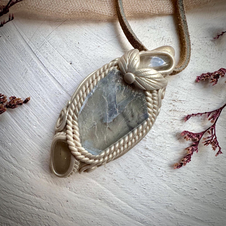 Light Blue Fluorite and Clear Topaz Necklace - FairyGardenGlow