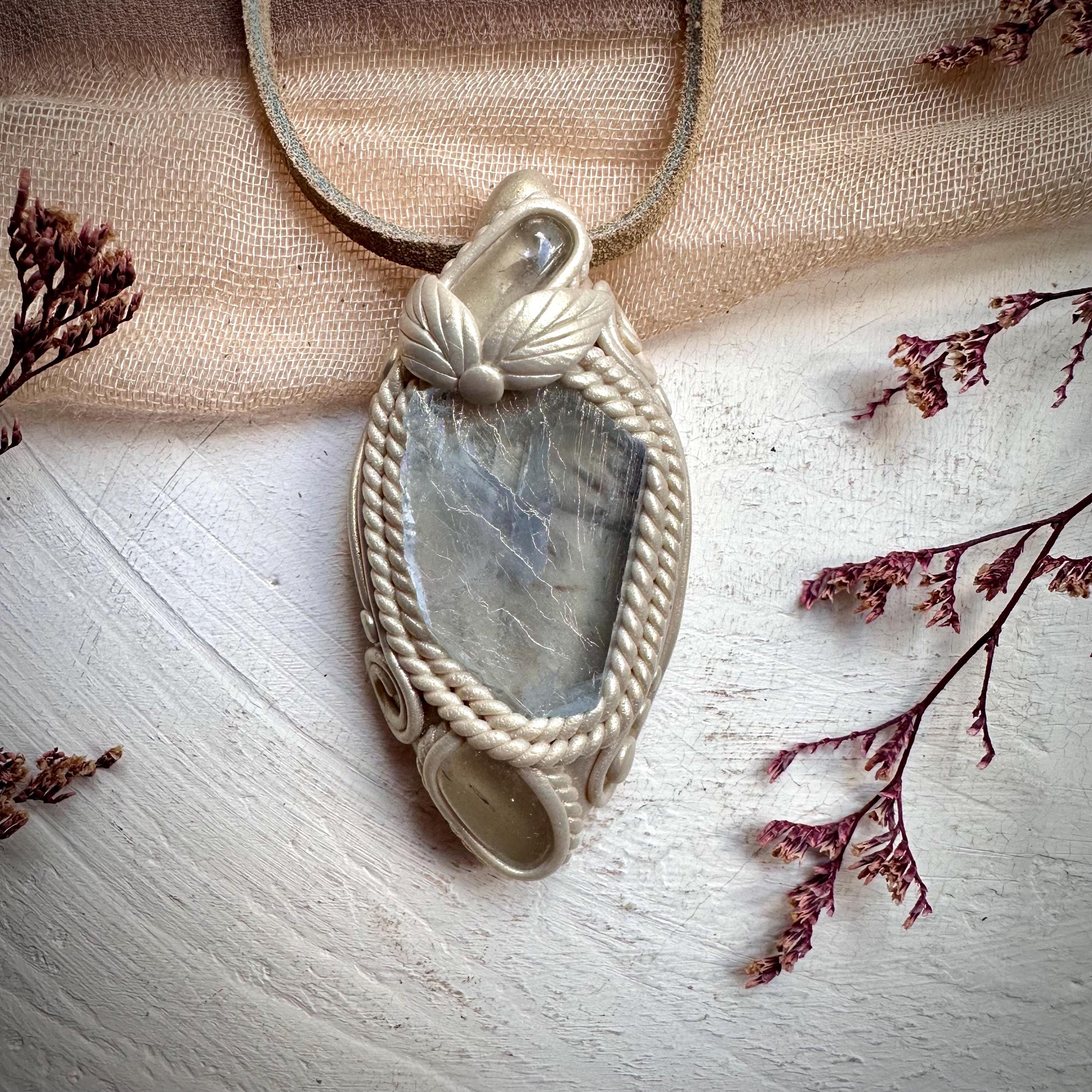 Light Blue Fluorite and Clear Topaz Necklace - FairyGardenGlow