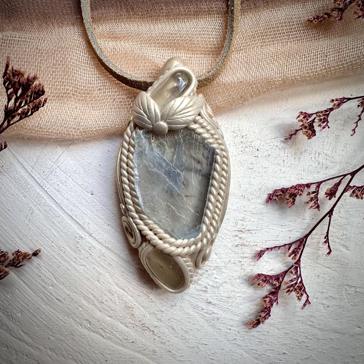 Light Blue Fluorite and Clear Topaz Necklace - FairyGardenGlow