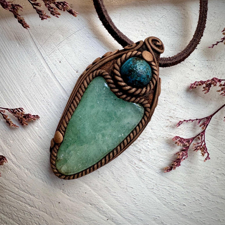 Green Aventurine and Shattuckite Necklace - FairyGardenGlow