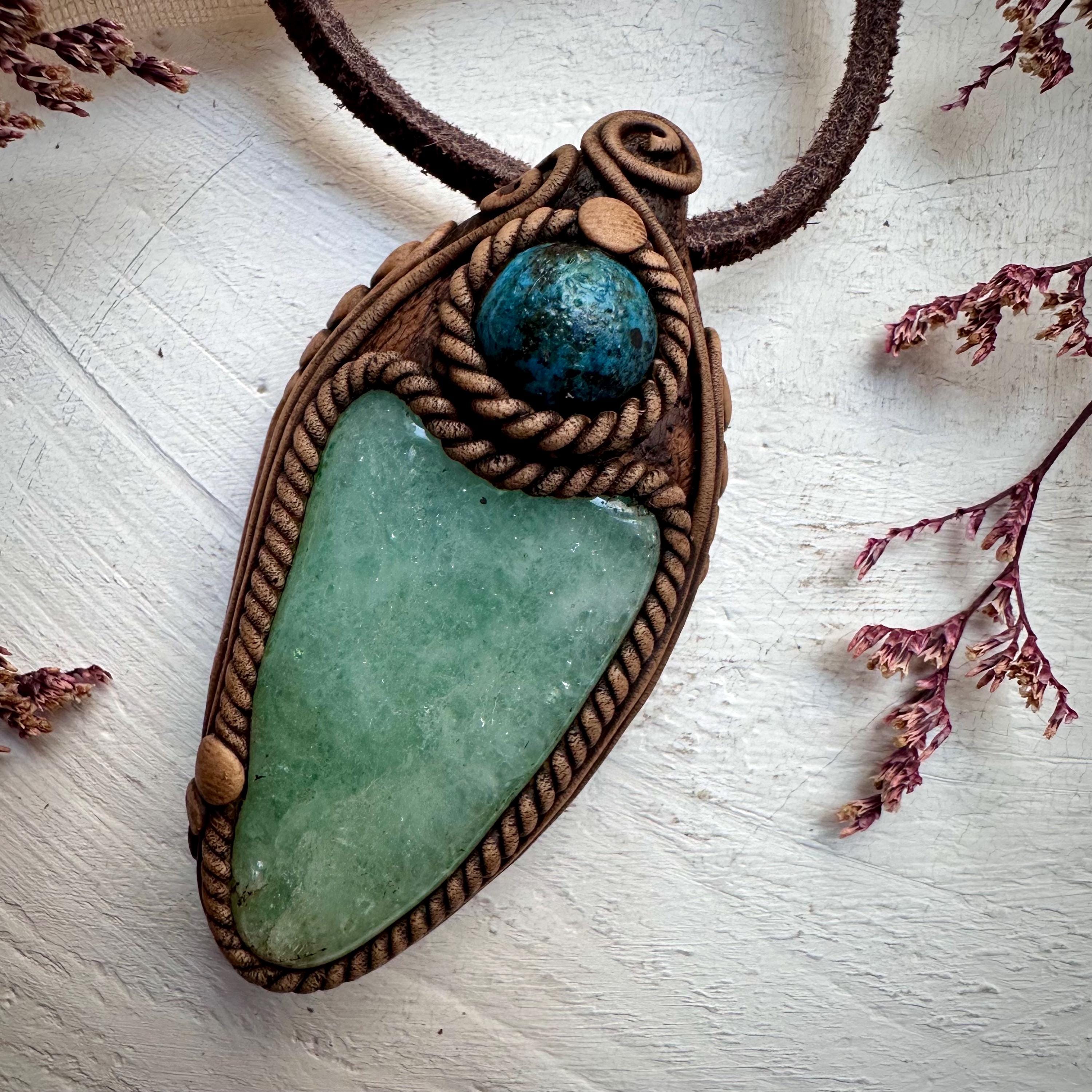 Green Aventurine and Shattuckite Necklace - FairyGardenGlow