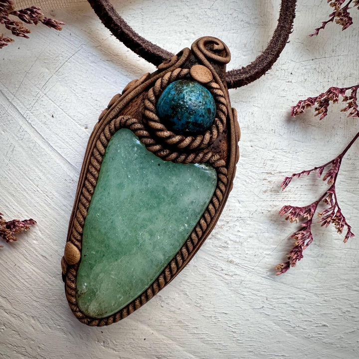 Green Aventurine and Shattuckite Necklace - FairyGardenGlow