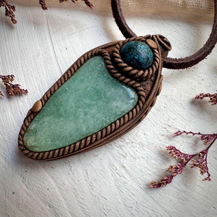 Green Aventurine and Shattuckite Necklace - FairyGardenGlow