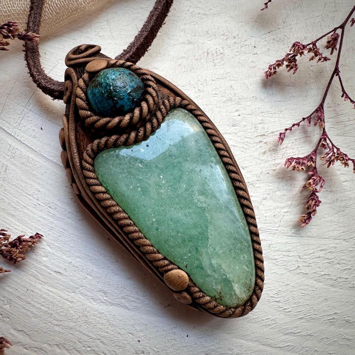 Green Aventurine and Shattuckite Necklace - FairyGardenGlow