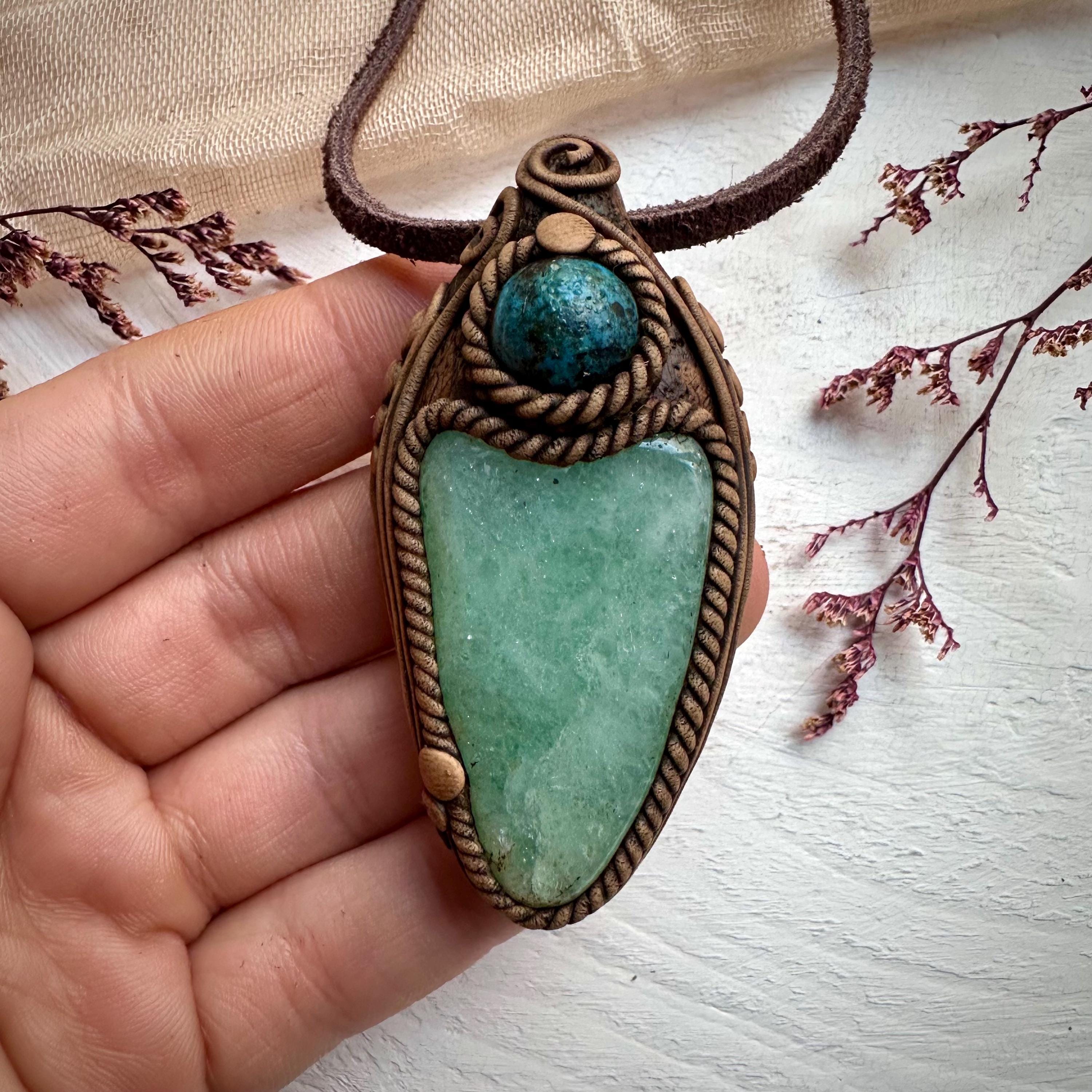 Green Aventurine and Shattuckite Necklace - FairyGardenGlow