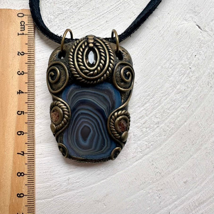 Botswana Agate Smoky Quartz and Hessonite Garnet Necklace FairyGardenGlow