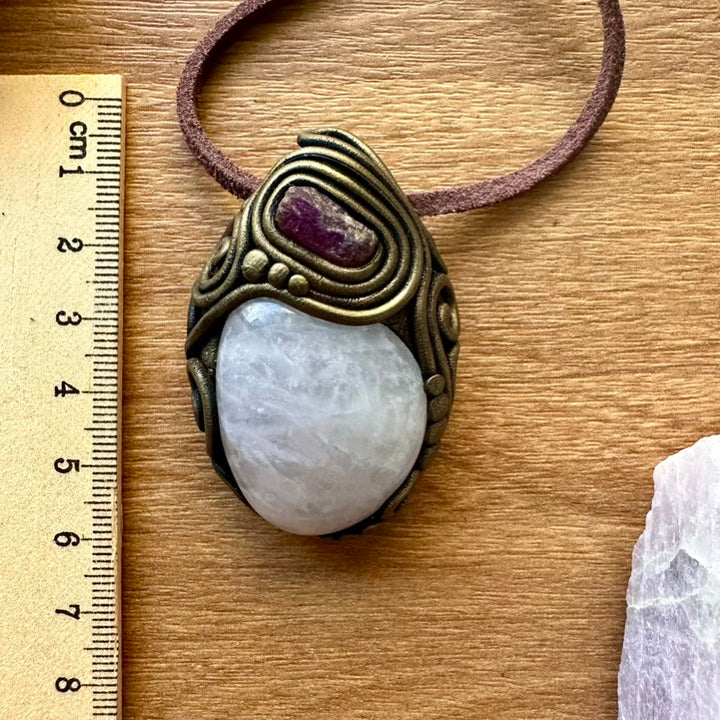 Rose Quartz and Ruby Necklace - FairyGardenGlow
