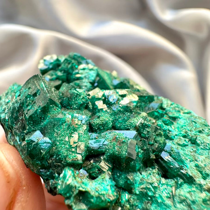 Dioptase Crystal- Unique / Dioptase Cluster, Raw Mineral Specimen - FairyGardenGlow