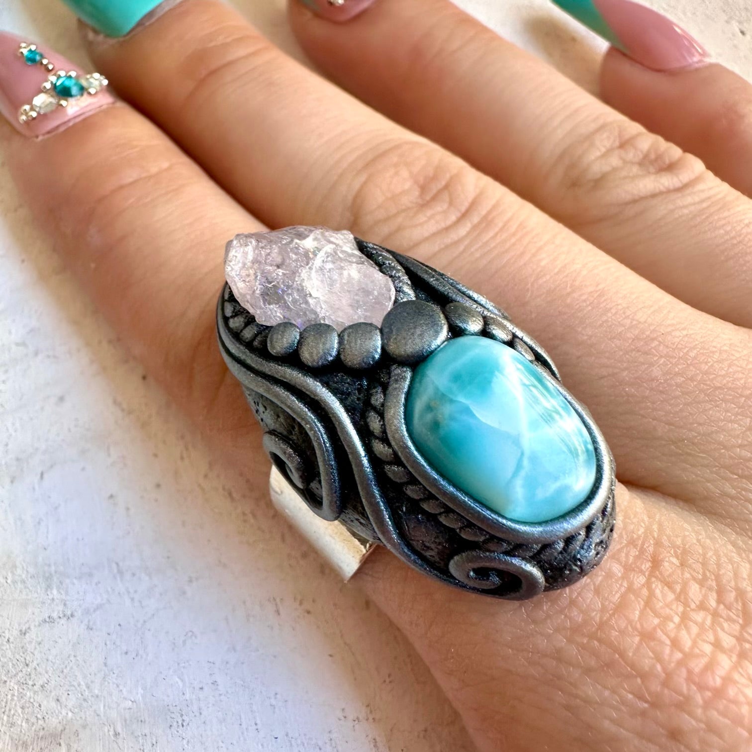 Handmade talisman ring for love and emotional healing