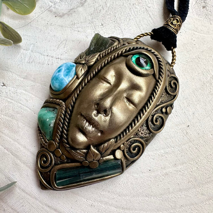 Crystal necklace designed for spiritual awakening and heart healing