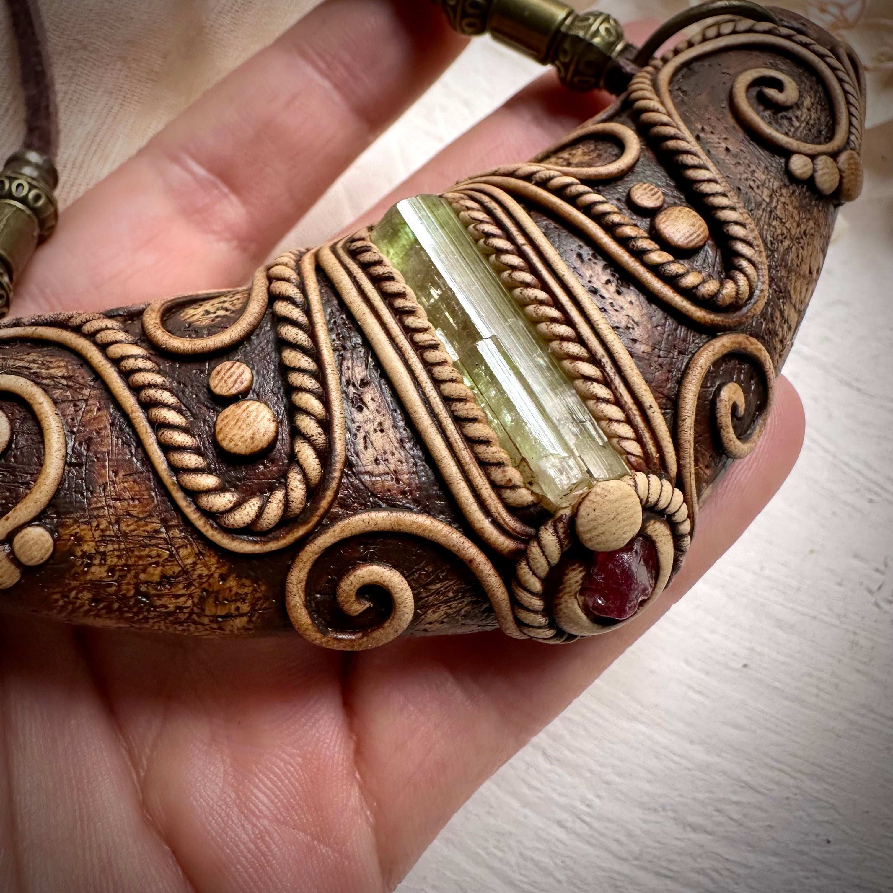 Bi Color Tourmaline and Spinel Statement Necklace - FairyGardenGlow