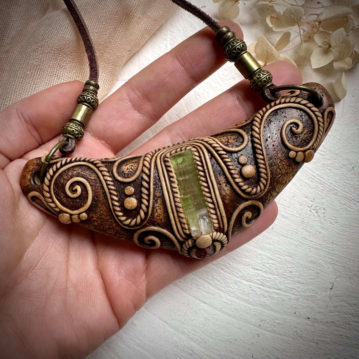 Bi Color Tourmaline and Spinel Statement Necklace - FairyGardenGlow