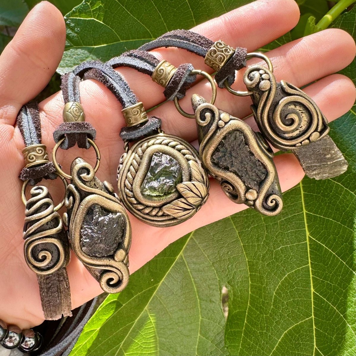 Raw Moldavite Necklace - FairyGardenGlow