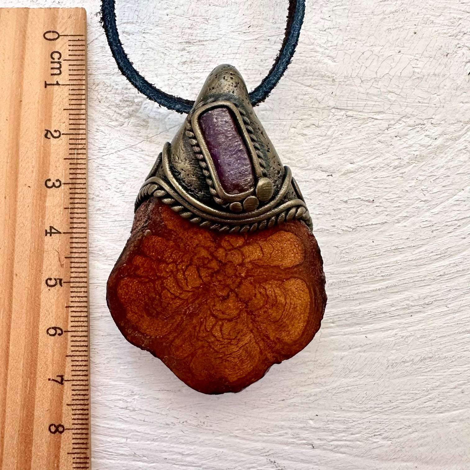Ayahuasca and Raw Ruby Pendant - FairyGardenGlow